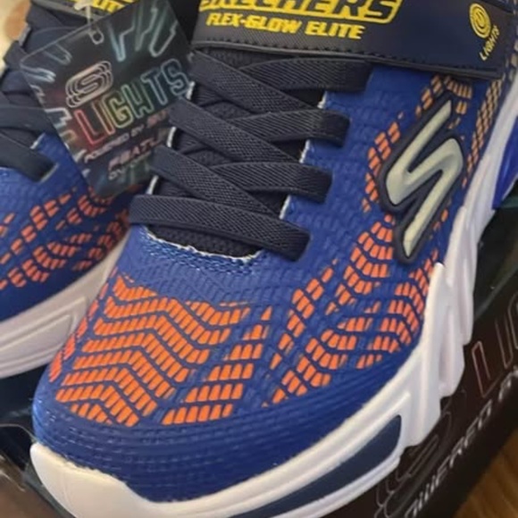 BRAND NEW boy youth skechers flex glow elite light up velcro shoes size 3Y & 4Y - Picture 5 of 9